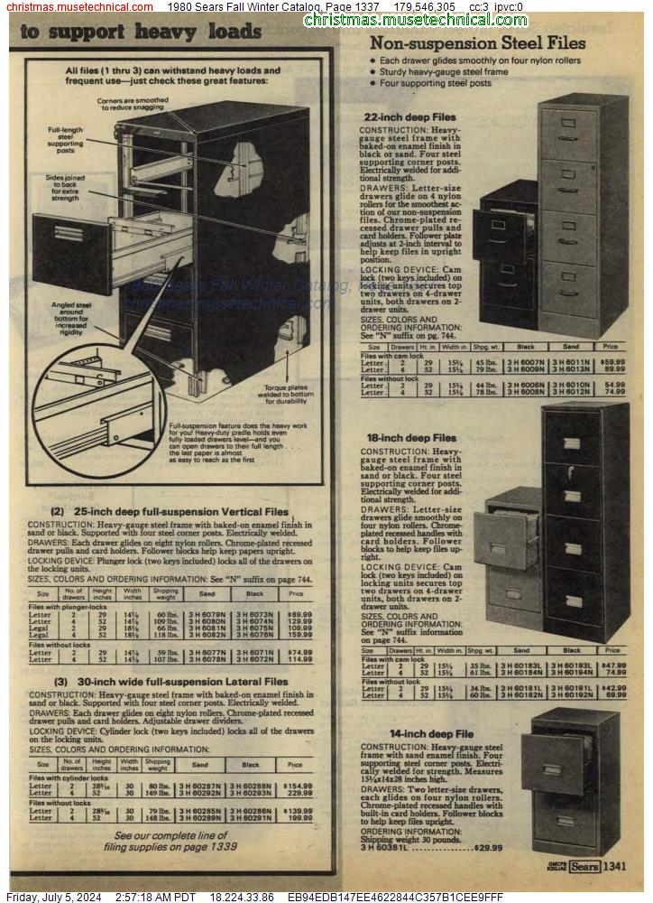 1980 Sears Fall Winter Catalog, Page 1337