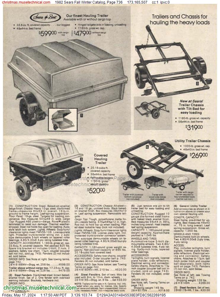 1982 Sears Fall Winter Catalog, Page 736