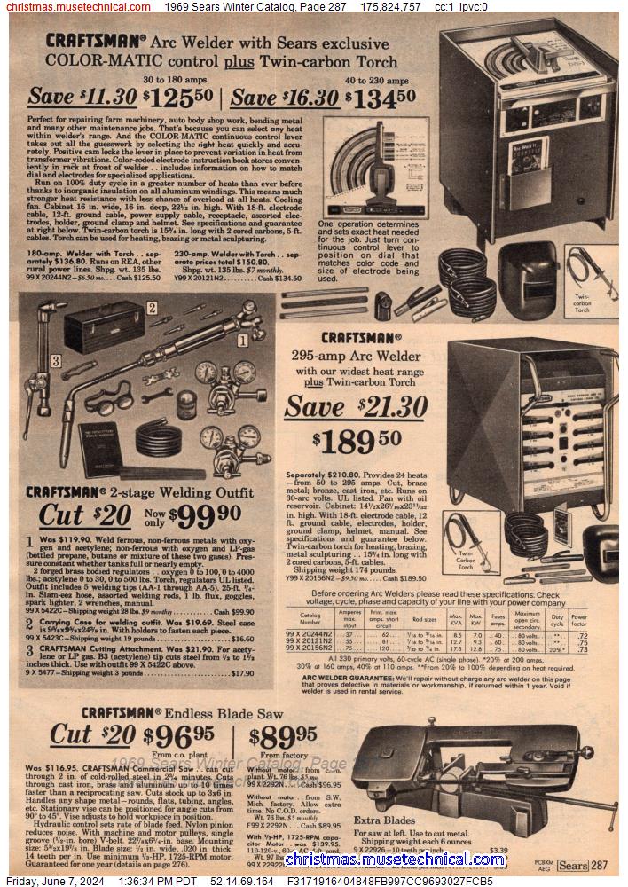 1969 Sears Winter Catalog, Page 287