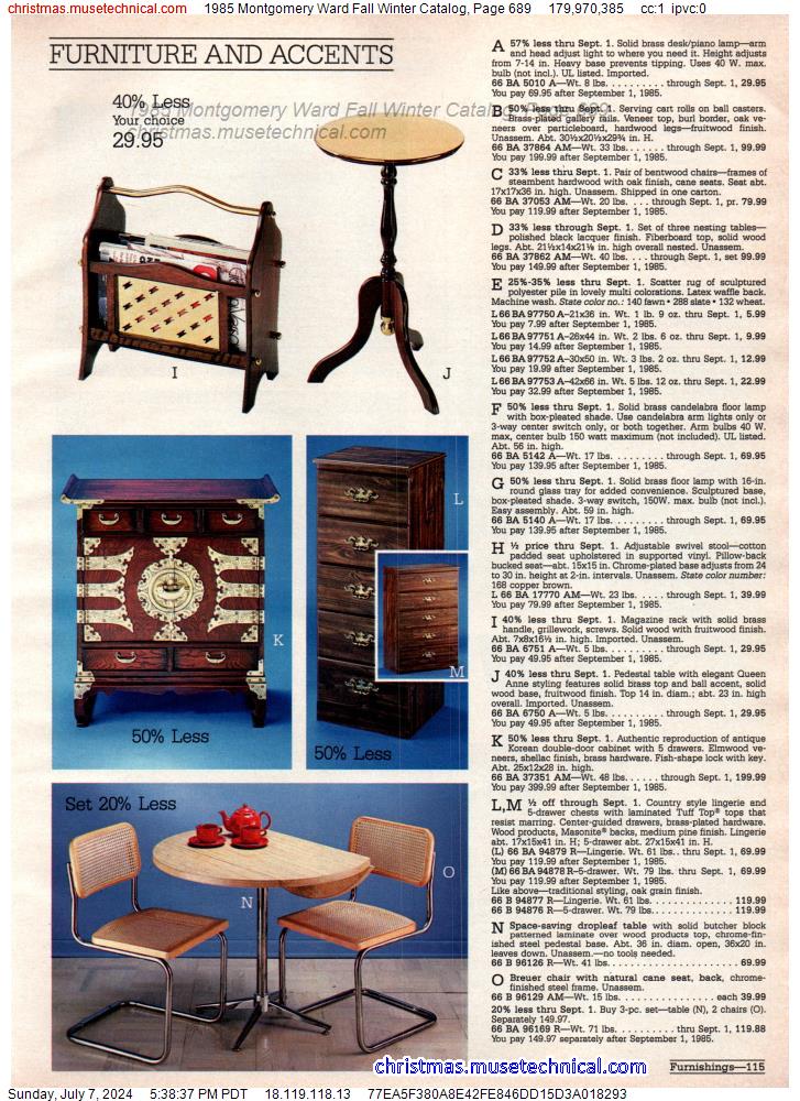 1985 Montgomery Ward Fall Winter Catalog, Page 689