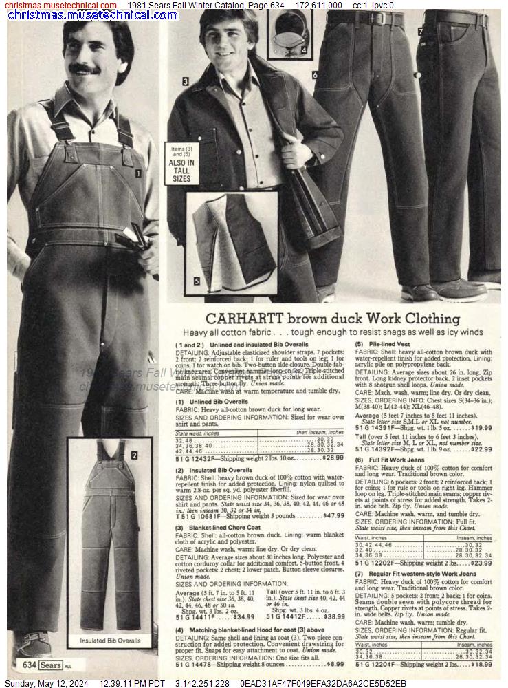 1981 Sears Fall Winter Catalog, Page 634