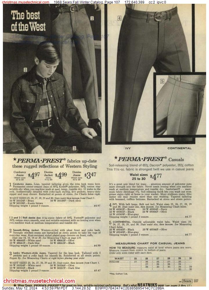 1968 Sears Fall Winter Catalog, Page 107