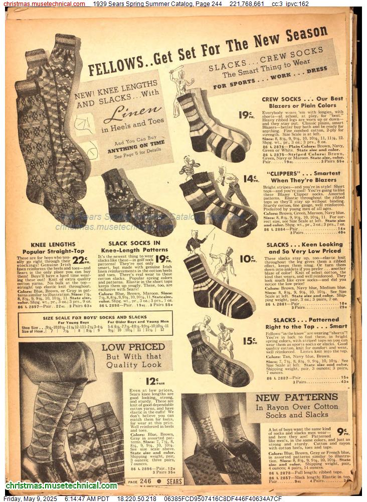 1939 Sears Spring Summer Catalog, Page 244