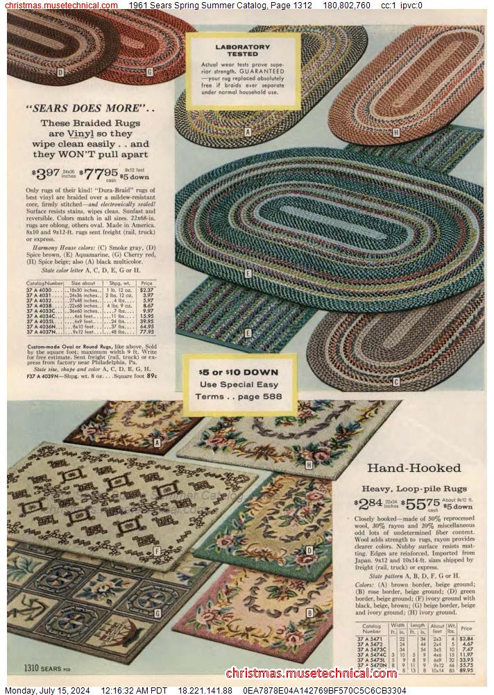 1961 Sears Spring Summer Catalog, Page 1312