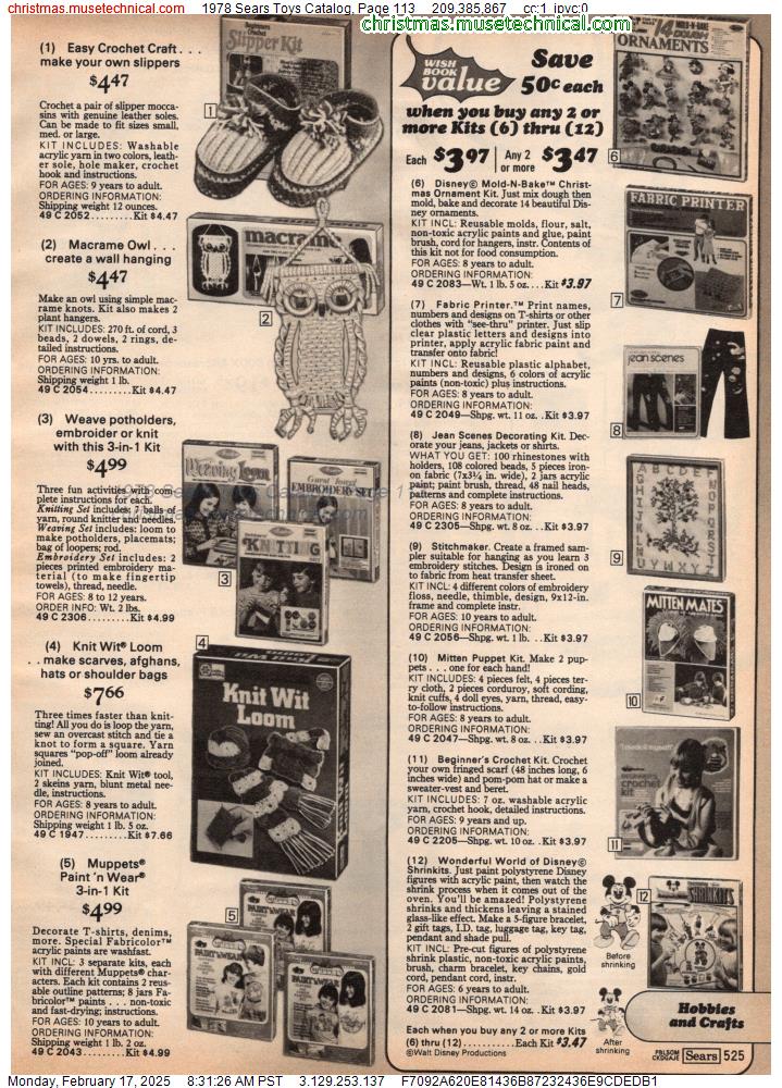 1978 Sears Toys Catalog, Page 113