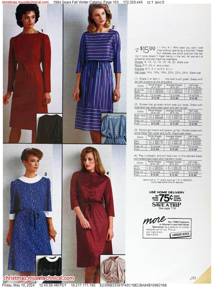 1984 Sears Fall Winter Catalog, Page 153
