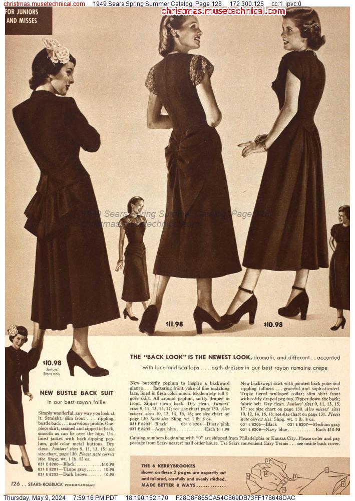1949 Sears Spring Summer Catalog, Page 128