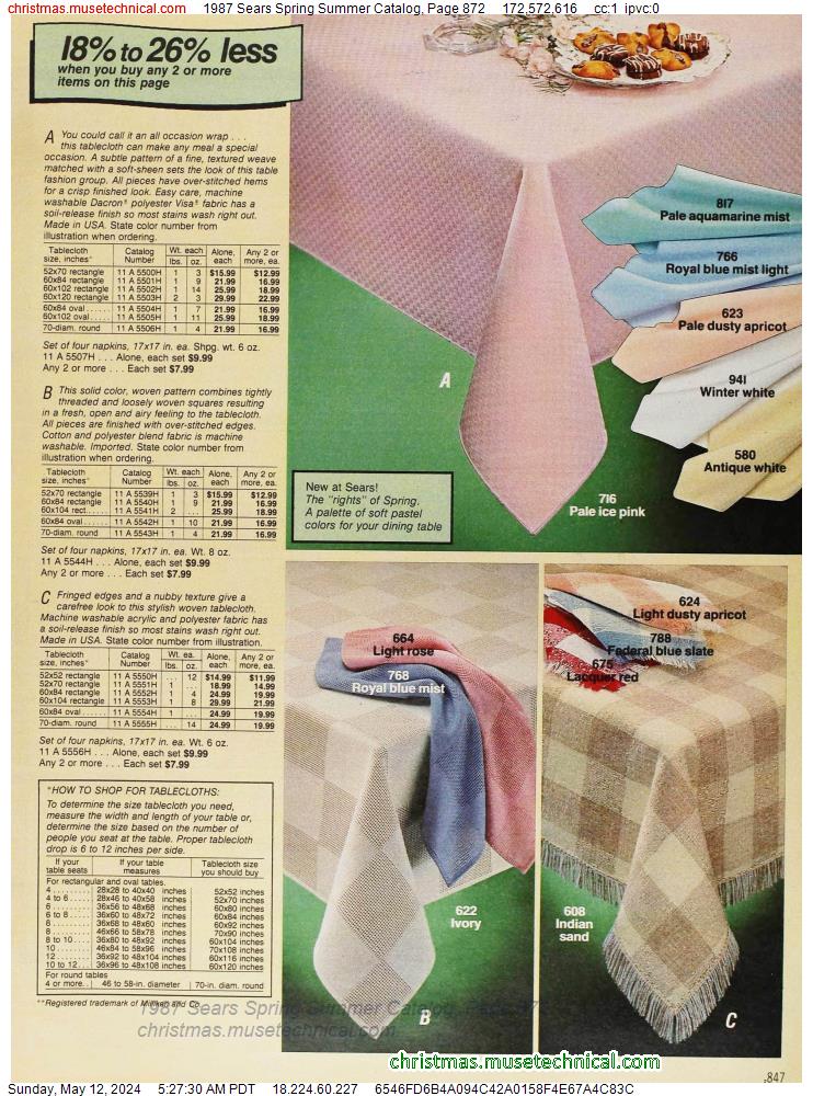 1987 Sears Spring Summer Catalog, Page 872