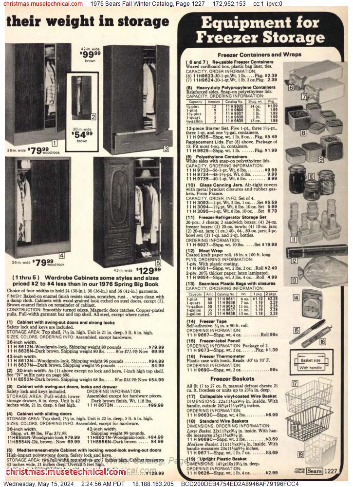 1976 Sears Fall Winter Catalog, Page 1227
