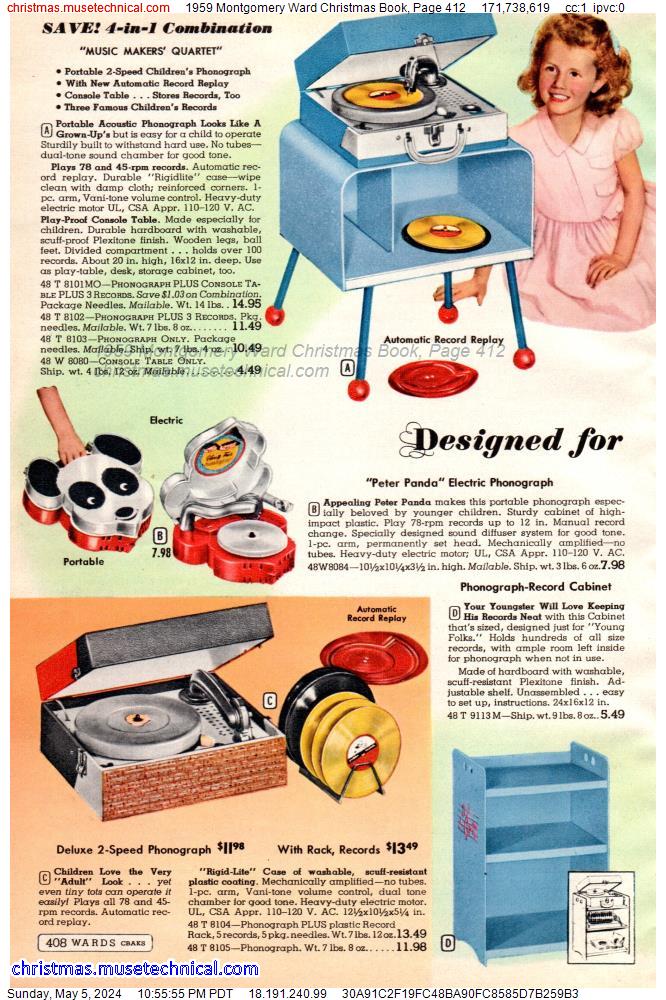 1959 Montgomery Ward Christmas Book, Page 412