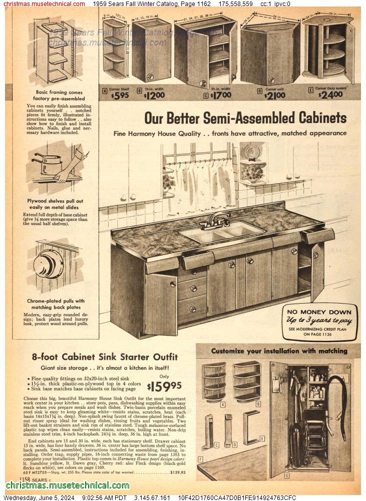 1959 Sears Fall Winter Catalog, Page 1162