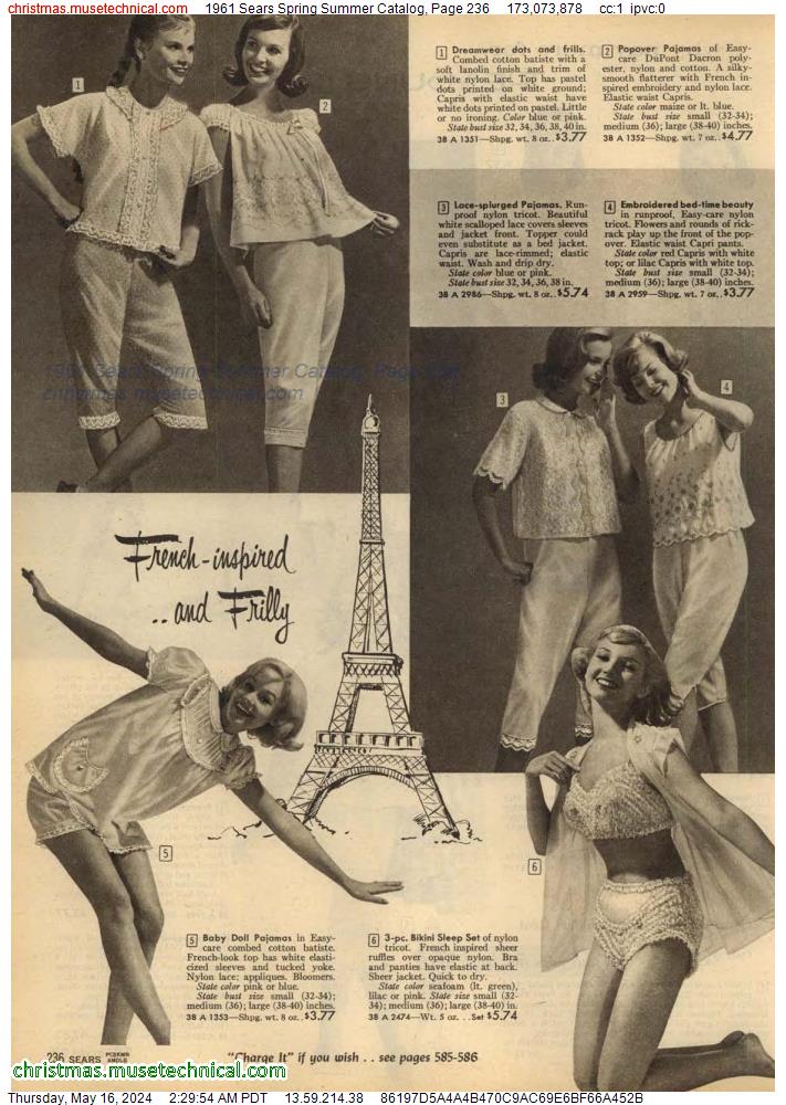 1961 Sears Spring Summer Catalog, Page 236