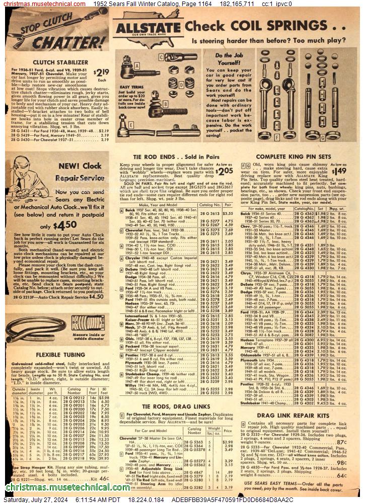 1952 Sears Fall Winter Catalog, Page 1164