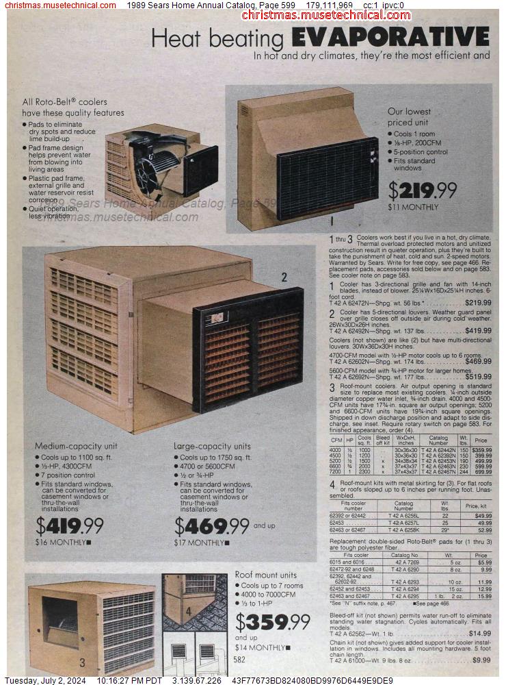 1989 Sears Home Annual Catalog, Page 599