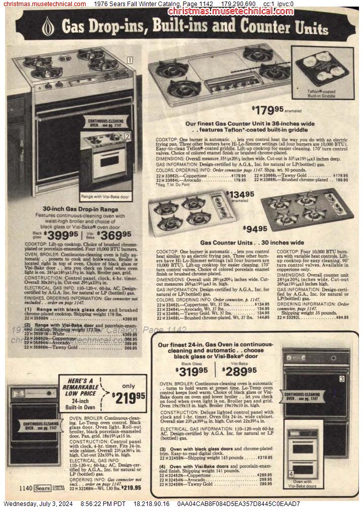 1976 Sears Fall Winter Catalog, Page 1142