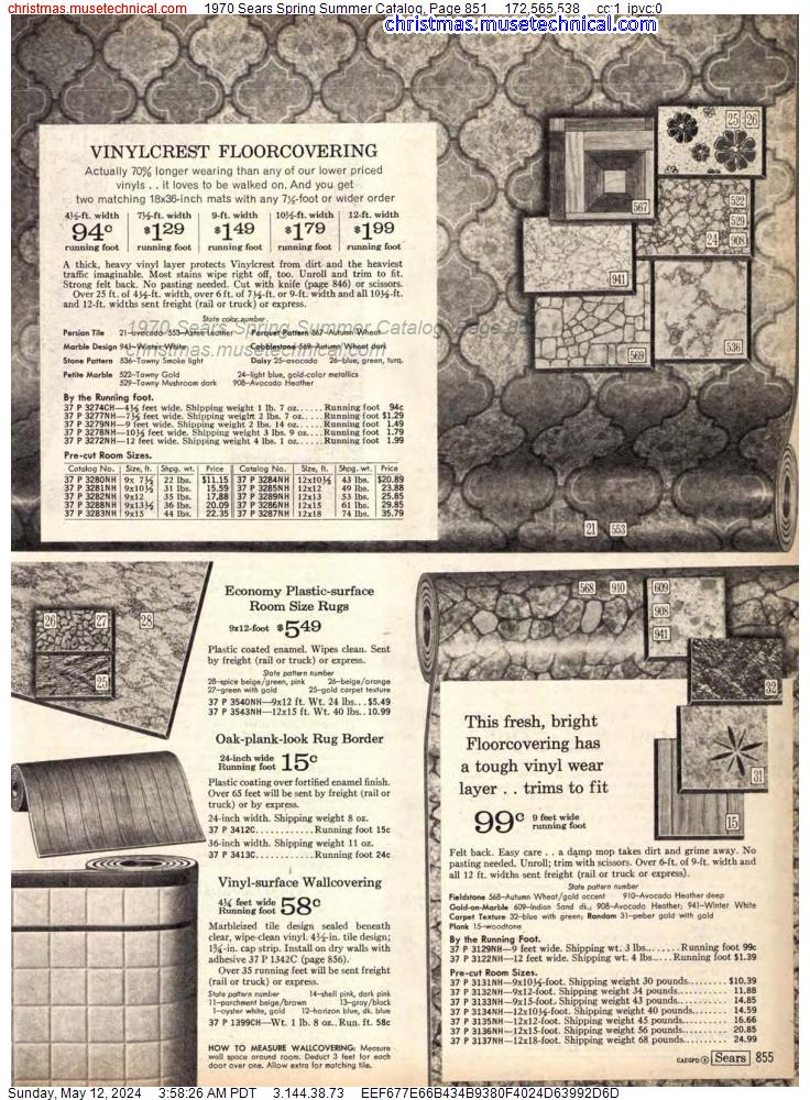 1970 Sears Spring Summer Catalog, Page 851
