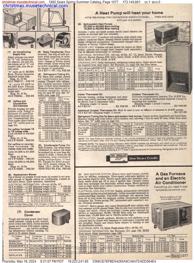 1982 Sears Spring Summer Catalog, Page 1077