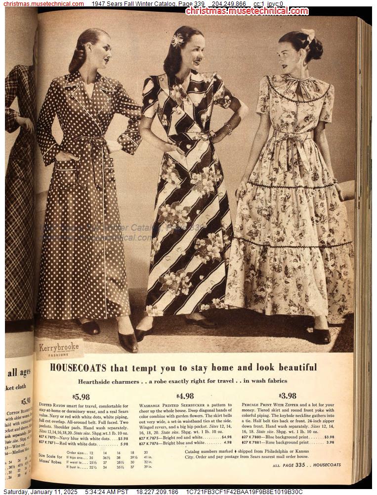 1947 Sears Fall Winter Catalog, Page 339