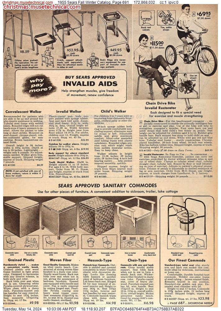 1955 Sears Fall Winter Catalog, Page 691
