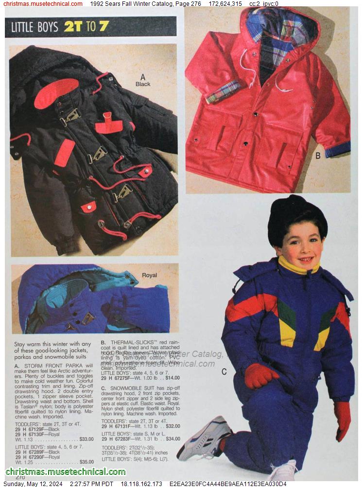 1992 Sears Fall Winter Catalog, Page 276
