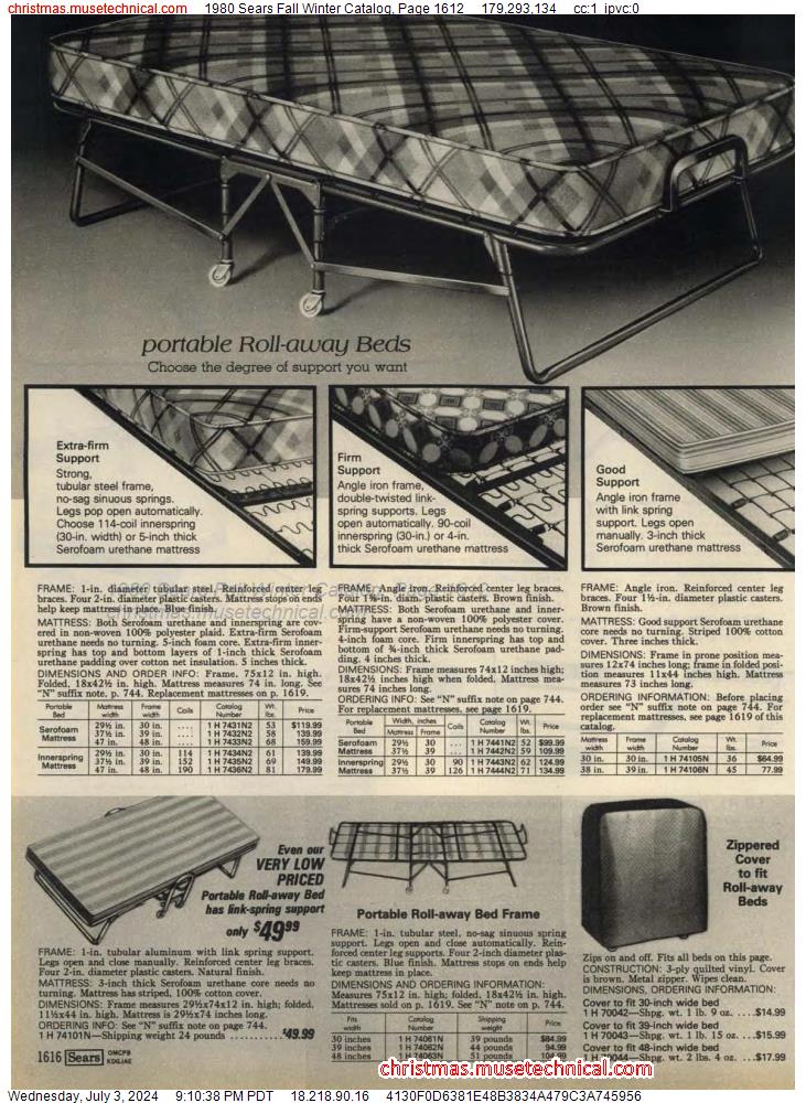 1980 Sears Fall Winter Catalog, Page 1612