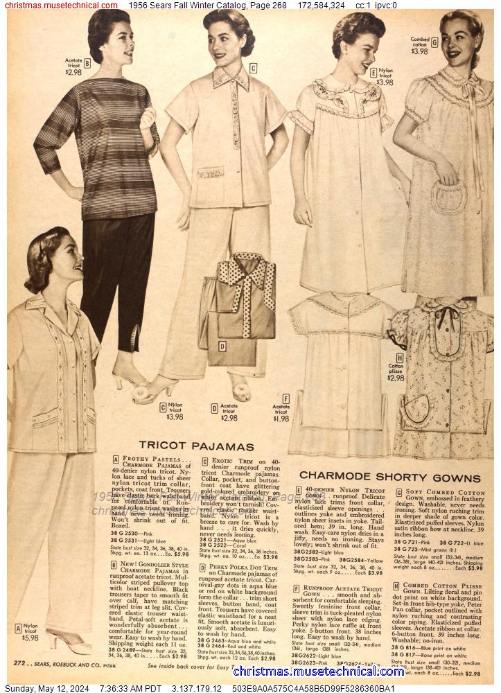 1956 Sears Fall Winter Catalog, Page 268