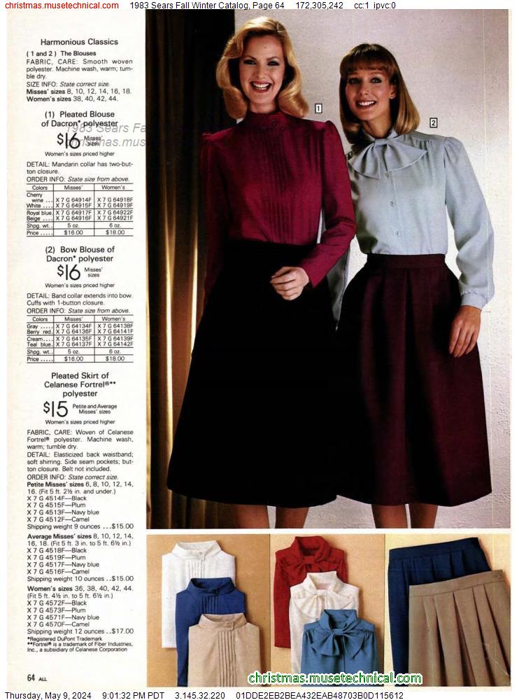 1983 Sears Fall Winter Catalog, Page 64