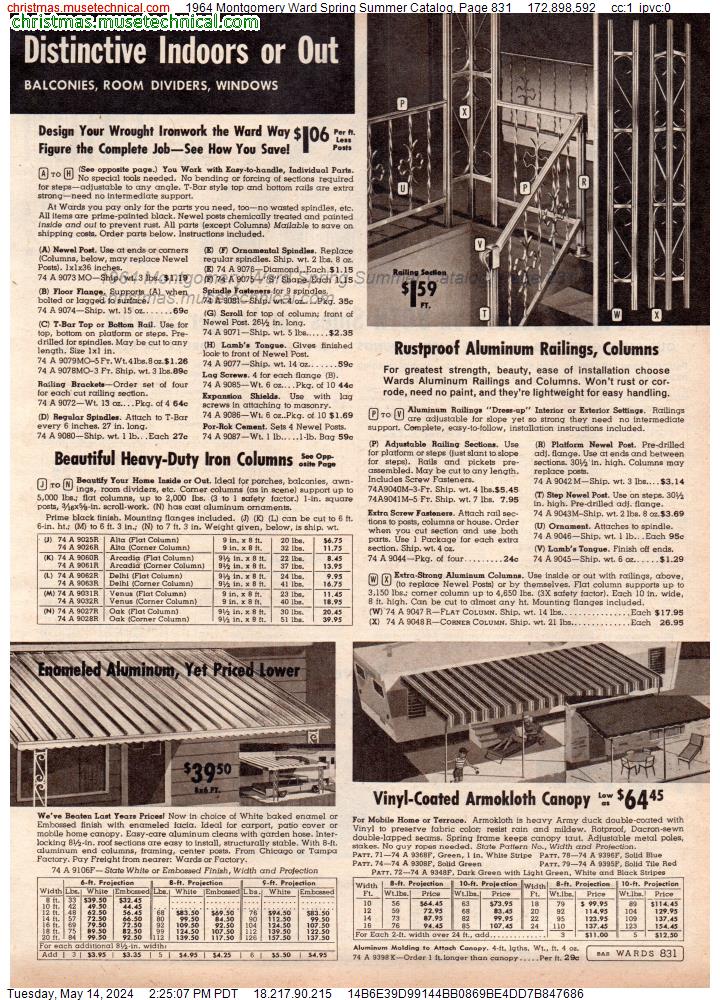 1964 Montgomery Ward Spring Summer Catalog, Page 831
