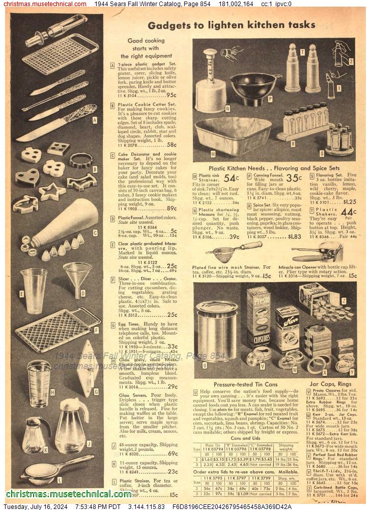 1944 Sears Fall Winter Catalog, Page 854