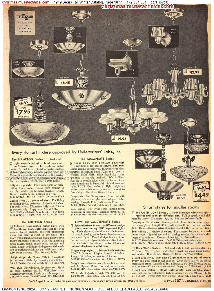 1949 Sears Fall Winter Catalog, Page 1077