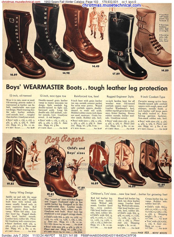 1950 Sears Fall Winter Catalog, Page 103