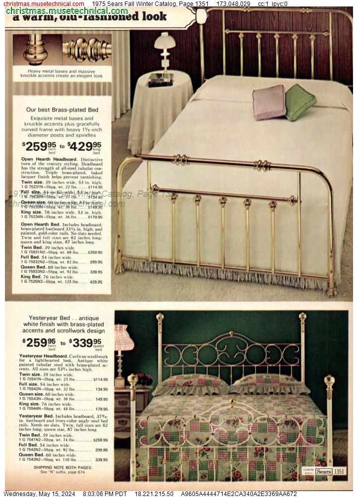 1975 Sears Fall Winter Catalog, Page 1351