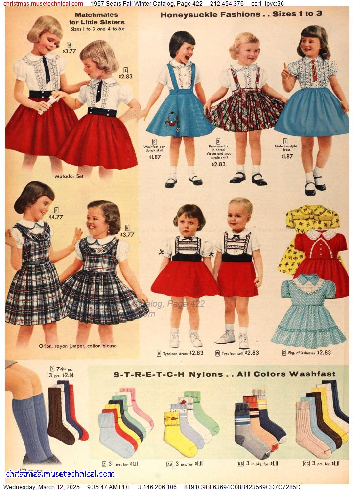 1957 Sears Fall Winter Catalog, Page 422