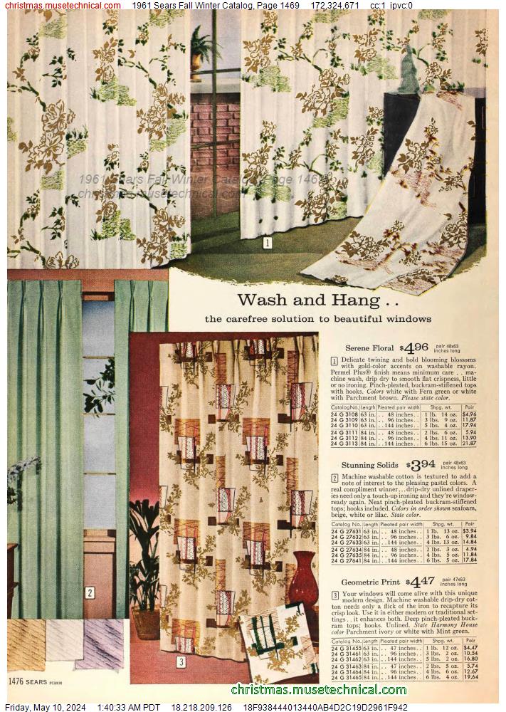 1961 Sears Fall Winter Catalog, Page 1469