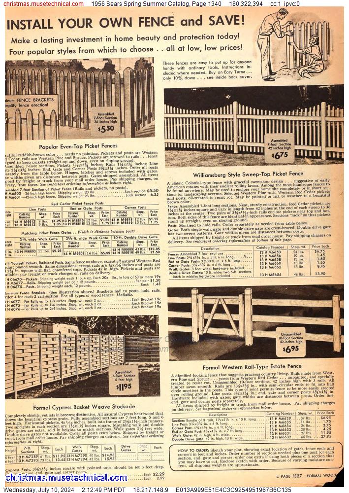 1956 Sears Spring Summer Catalog, Page 1340