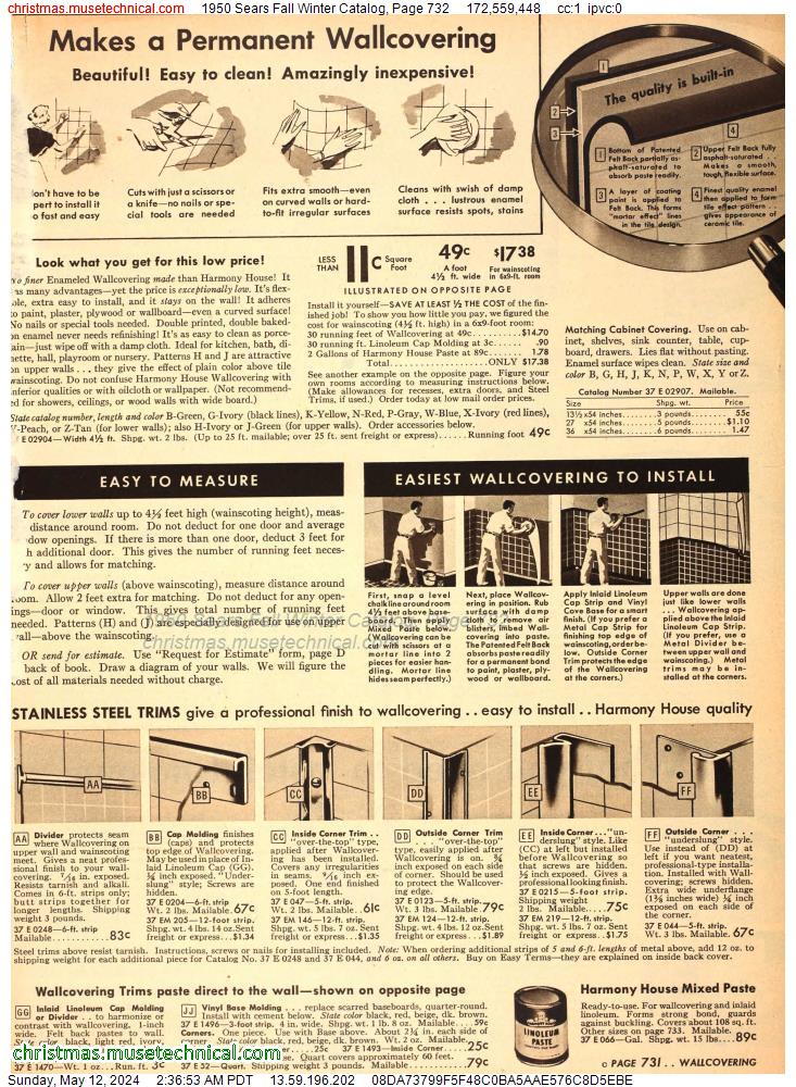 1950 Sears Fall Winter Catalog, Page 732