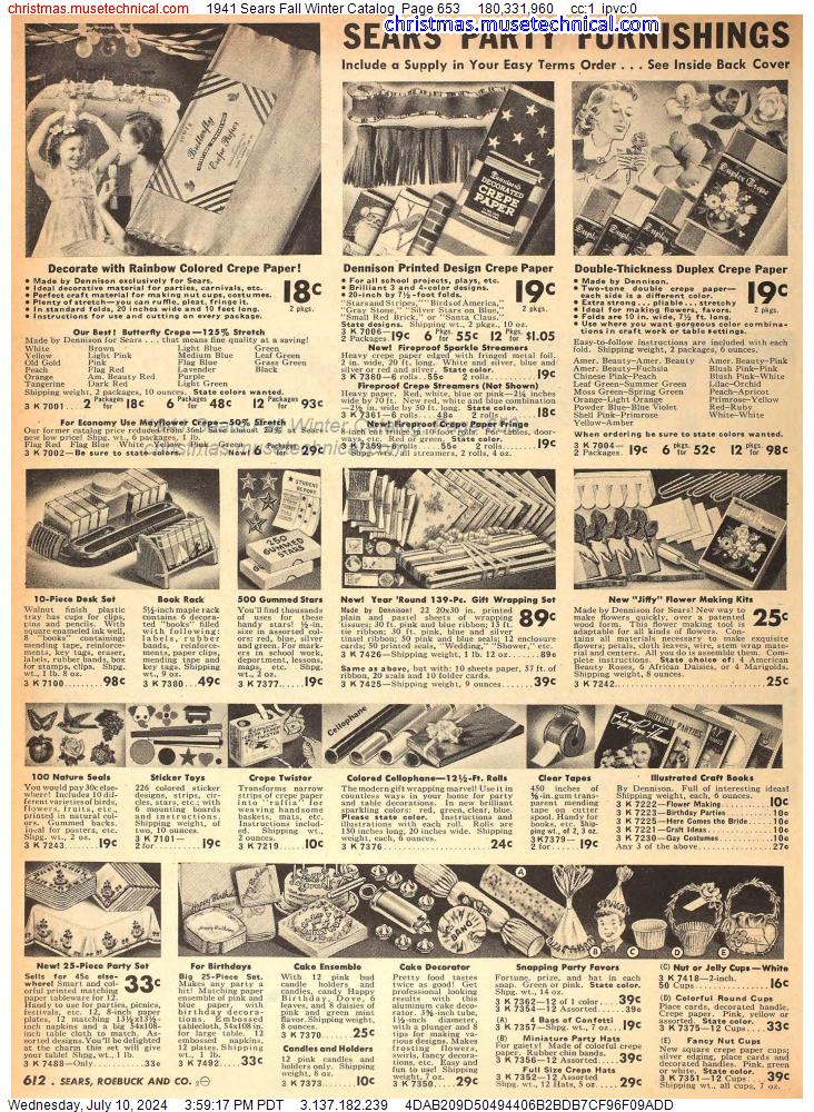 1941 Sears Fall Winter Catalog, Page 653