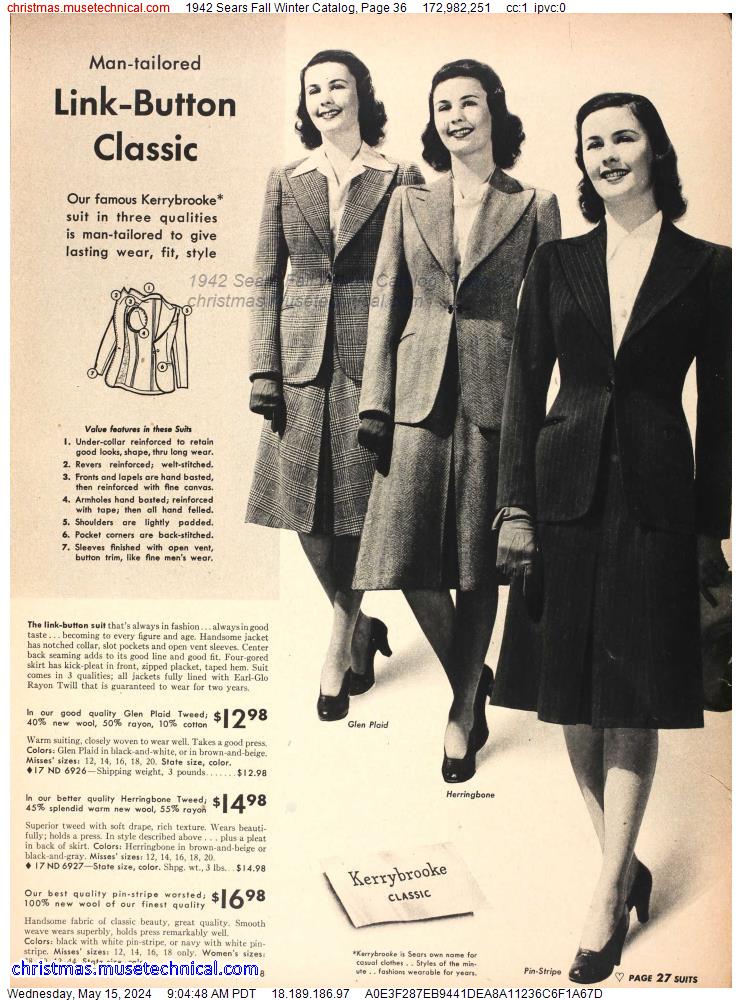 1942 Sears Fall Winter Catalog, Page 36