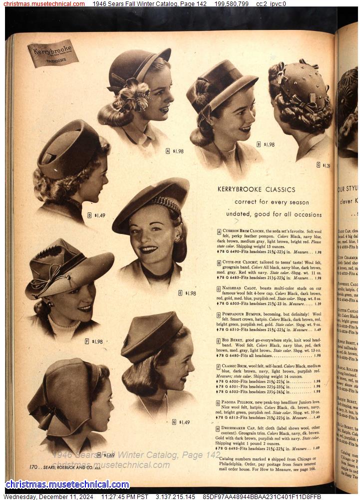 1946 Sears Fall Winter Catalog, Page 142