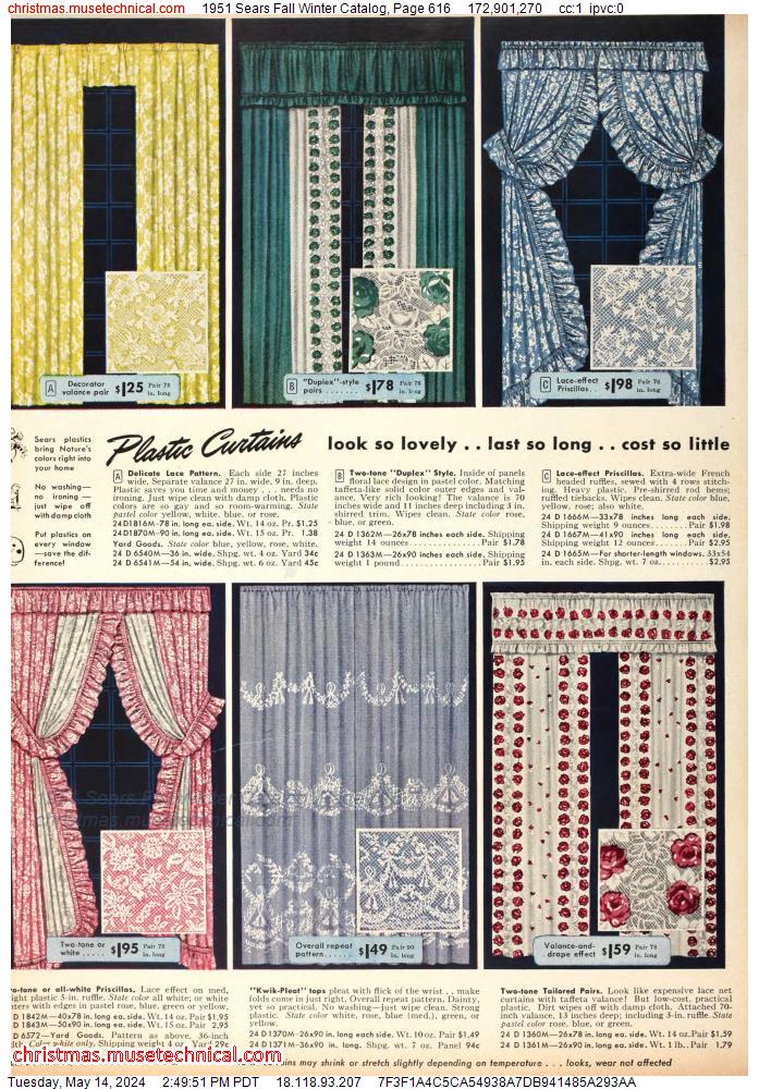 1951 Sears Fall Winter Catalog, Page 616