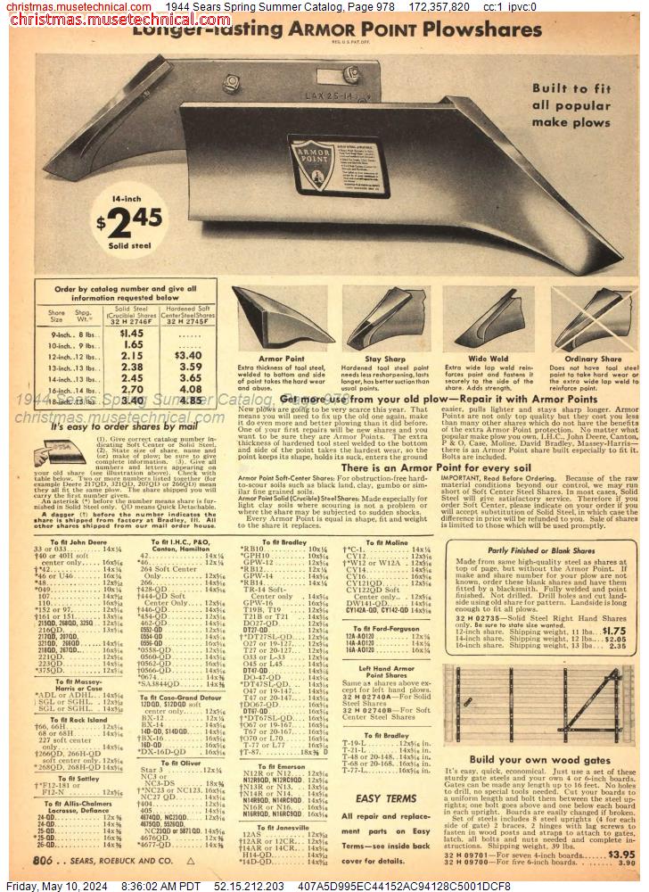 1944 Sears Spring Summer Catalog, Page 978