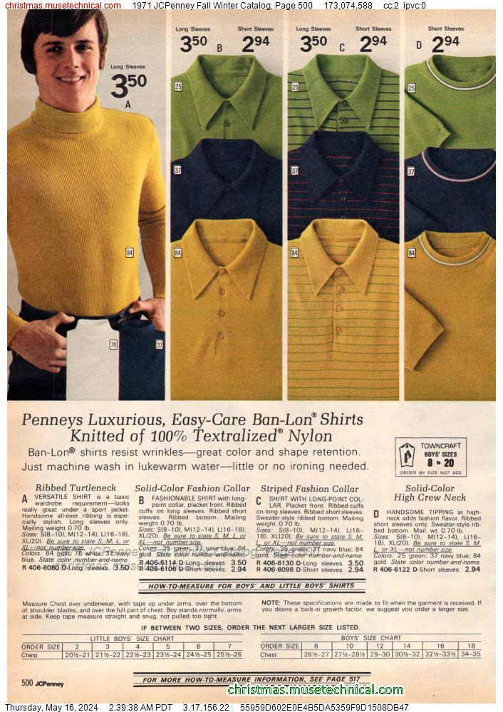 1971 JCPenney Fall Winter Catalog, Page 500