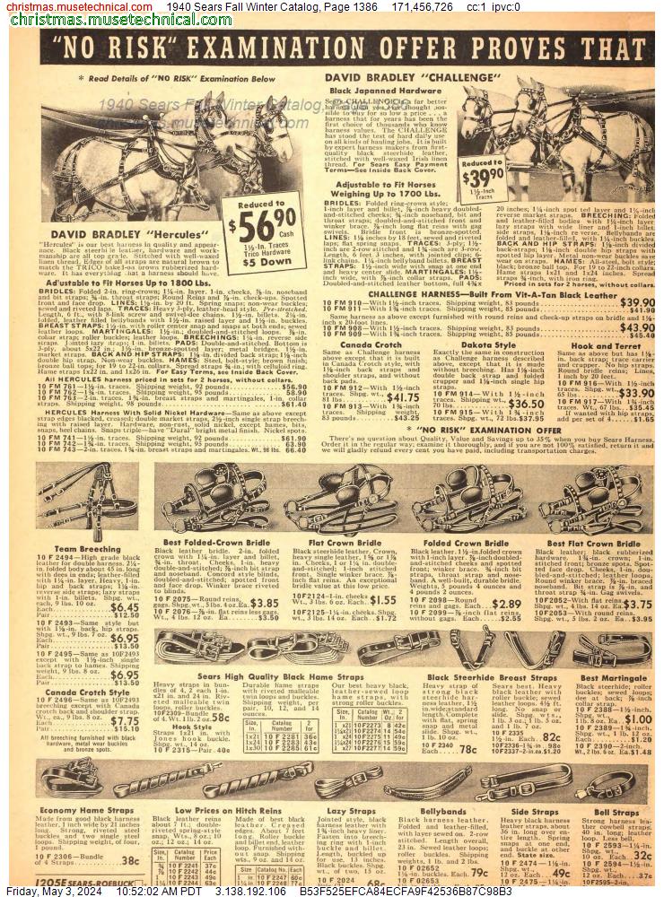 1940 Sears Fall Winter Catalog, Page 1386