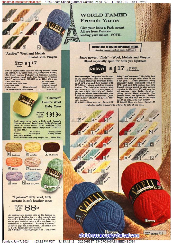1964 Sears Spring Summer Catalog, Page 397