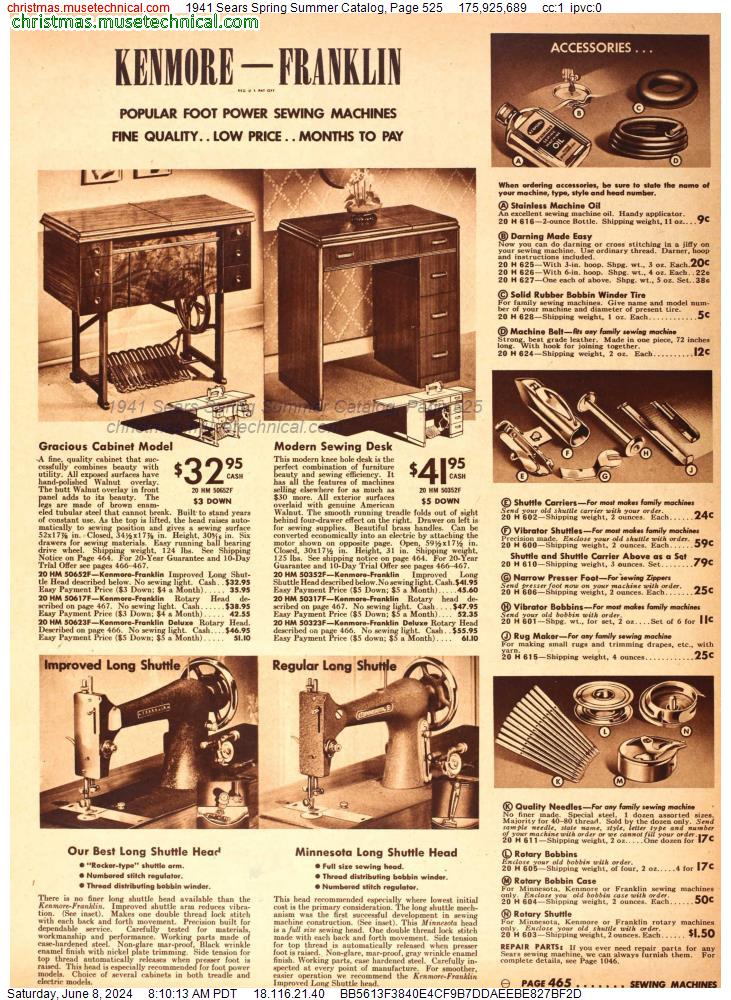 1941 Sears Spring Summer Catalog, Page 525