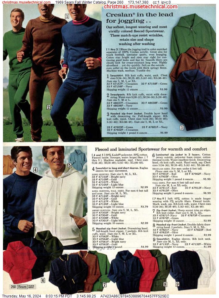 1969 Sears Fall Winter Catalog, Page 260
