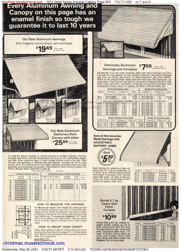 1974 Sears Spring Summer Catalog, Page 860