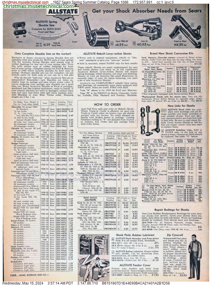 1957 Sears Spring Summer Catalog, Page 1086