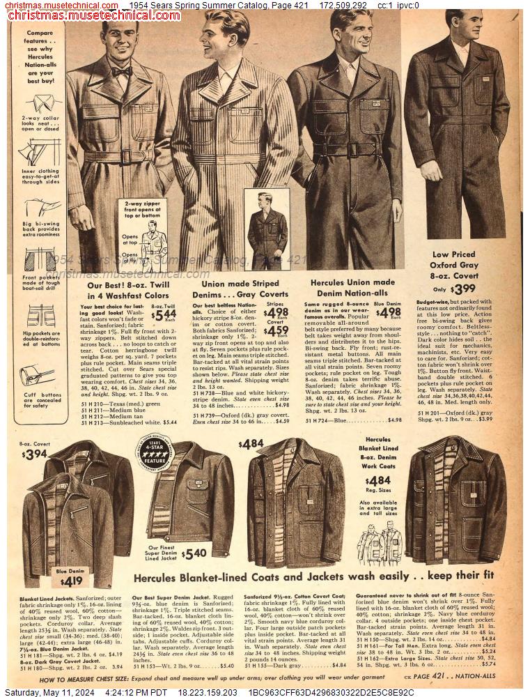 1954 Sears Spring Summer Catalog, Page 421