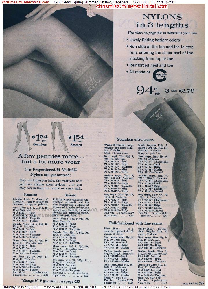 1963 Sears Spring Summer Catalog, Page 281